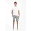 Erkek Cepli Pamuk Şort Gri
