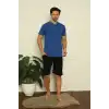 Erkek Saks V Yaka 3lü Pijama Takım