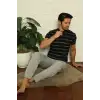 Erkek Siyah 3lü Pijama Takım