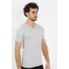 Erkek V Yaka Gri Penye Atlet