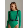 Giyim 2 Taraflı Kullanılabilen Şık Deri Harness Kemer - Brf633