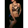 Giyim 3 Sıralı Çapraz Detaylı Seksi Harness - Brf62