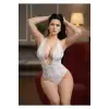 Giyim Beyaz Taşlı Bodysuit - 889