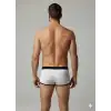 Giyim Erkek Beyaz Biyeli File Boxer