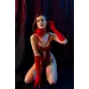 Giyim Fantezi Transparan Badi Kırmızı