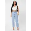 Giyim Kadın Beyaz Modern Fit Kare Yaka Crop Top Bluz