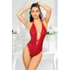 Giyim Kırmızı Çift Çapraz İpli Bodysuit - 891