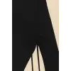 Giyim Siyah Asimetrik Yaka Drapeli Bluz Yandan Bağlamalı İspanyol Kollu Şık Kadın Üst