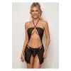 Giyim Siyah Dantelli Bodysuit - 955