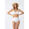 Kadın Basic Beyaz Pedli Yüksek Bel Bikini Takımı