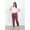 Kadın Büyük Beden Mürdüm Tek Alt Pijama