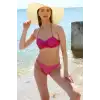 Kadın Dönmeli Straplez Fuşya Bikini