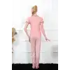 Kadın Gül Kurusu Kısa Kol Pijama Takım