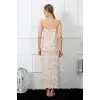 Kadın İp Askılı Uzun Gecelik Krem