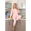 Kadın Kadife Pijama Takım Pembe