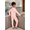 Kadın Kadife Pijama Takım Pembe