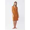 Kadın Kalın Askılı Penye Gecelik Hardal