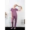 Kadın Mürdüm Kısa Kol Pijama Takım