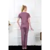 Kadın Mürdüm Kısa Kol Pijama Takım
