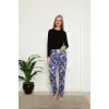 Kadın Pamuklu Alt Pijama Lacivert