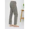 Kadın Penye Desenli Tek Alt Pijama Haki