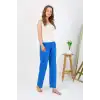 Kadın Penye Düz Tek Alt Pijama Mavi