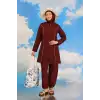 Kadın Tam Tesettür Bordo Mayo