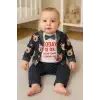 Papyonlu Bear Çizgili Model Ceketli 3lü Erkek Bebek Takımı