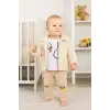 Peluş Hırkalı 3 Lü Kız Bebek Takım