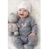 Sevimli Tavşan Desenli Kız Bebek 4’lü Tulum Seti