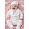 Sevimli Tavşan Desenli Kız Bebek 4’lü Tulum Seti