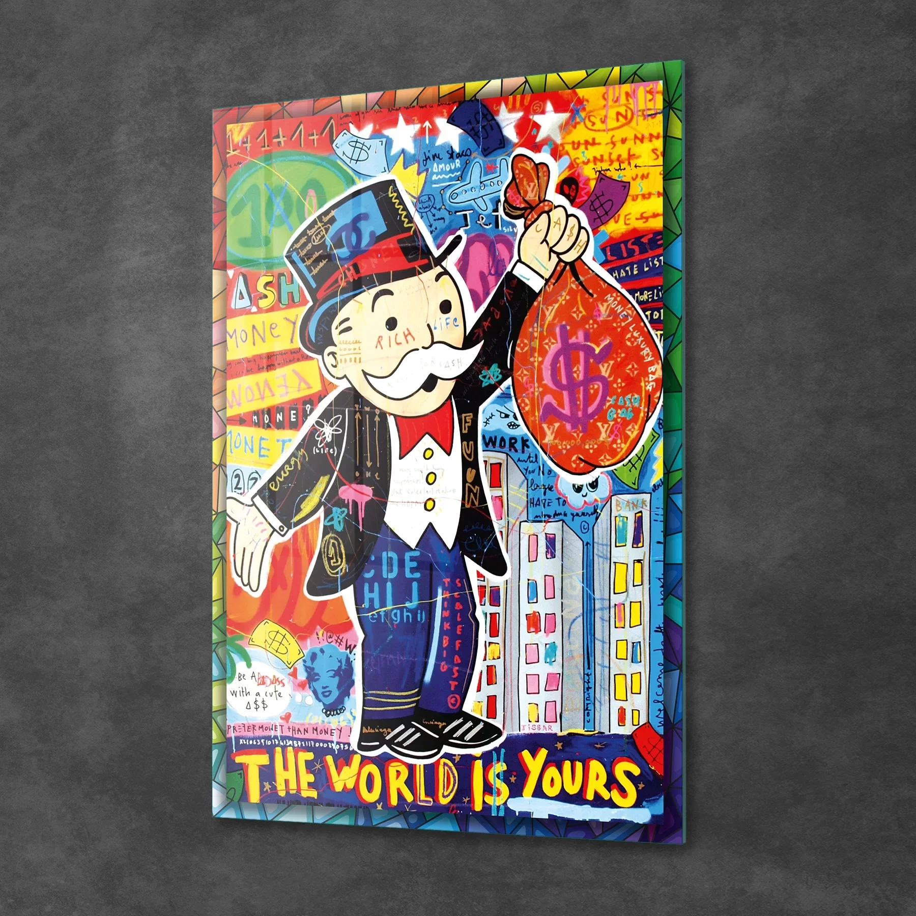 Decovetro Cam Tablo Pop Art Monopoly 30x40 cm