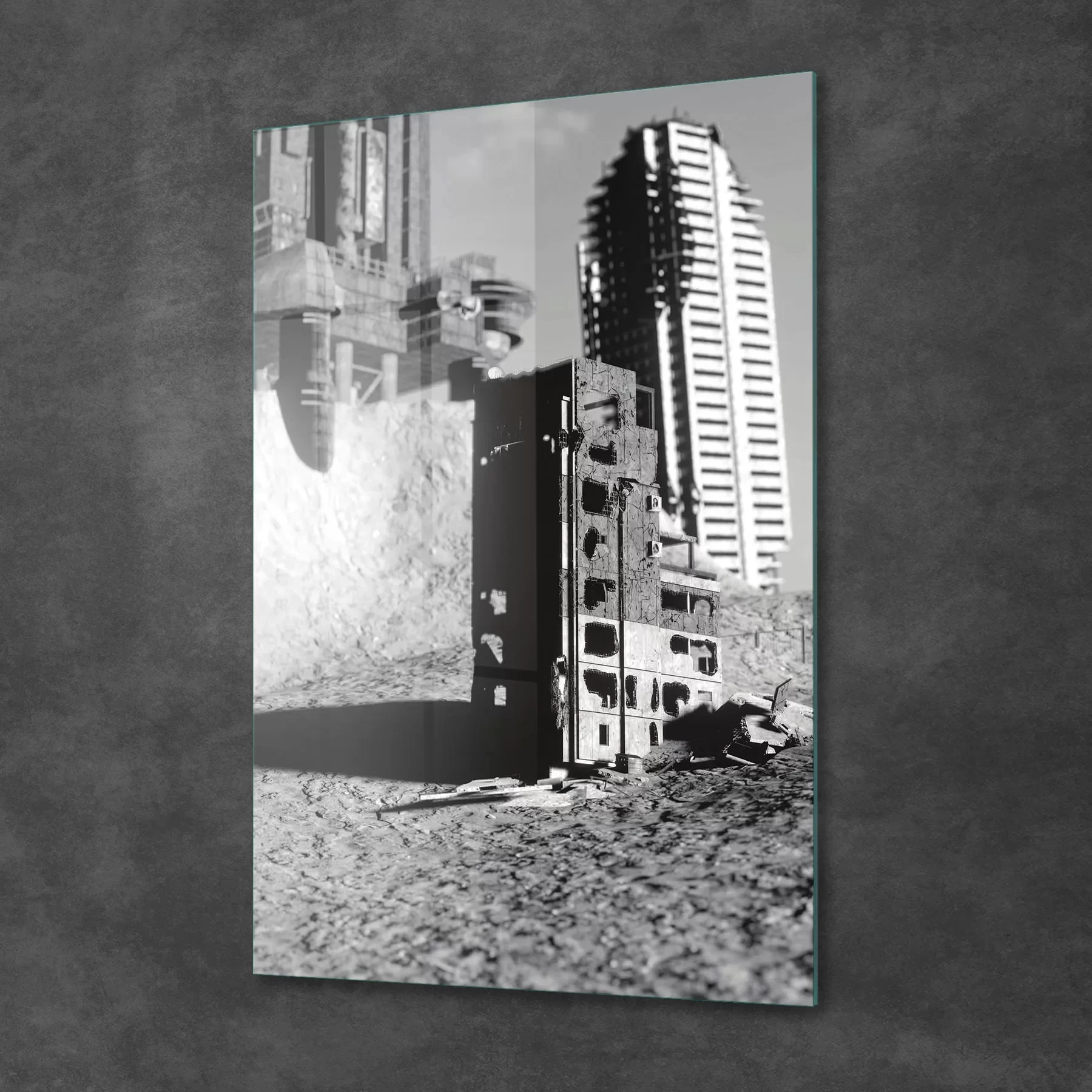 Decovetro Cam Tablo Vintage Şehir Manzarası 30x40 cm