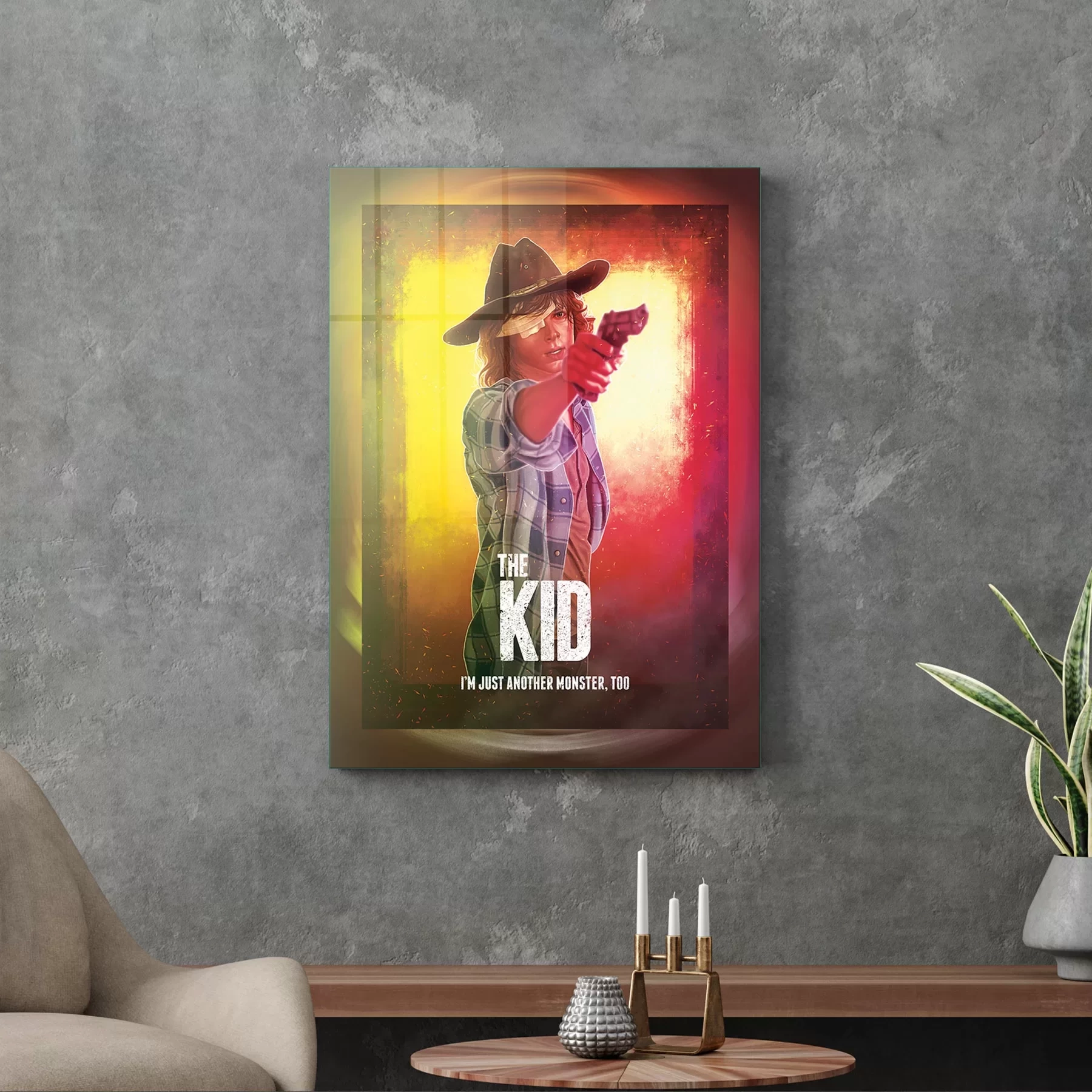 Decovetro Cam Tablo Walking Dead The Kid 30x40 cm