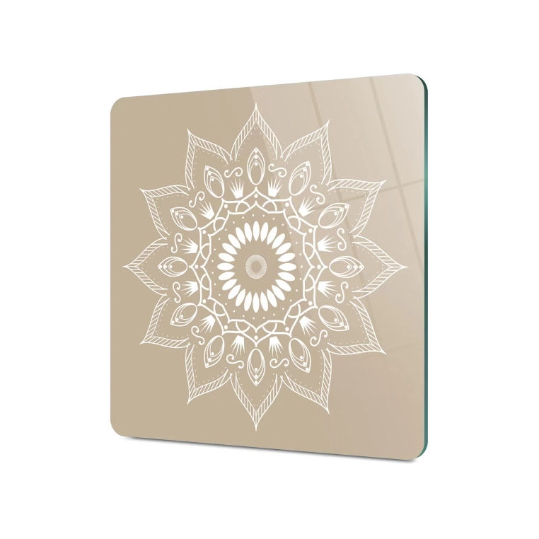 Decovetro Cam Kesme Tahtası Kare Mandala 4 Desenli