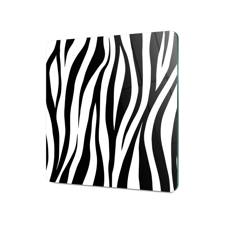 Decovetro Cam Kesme Tahtası Kare Zebra Desenli