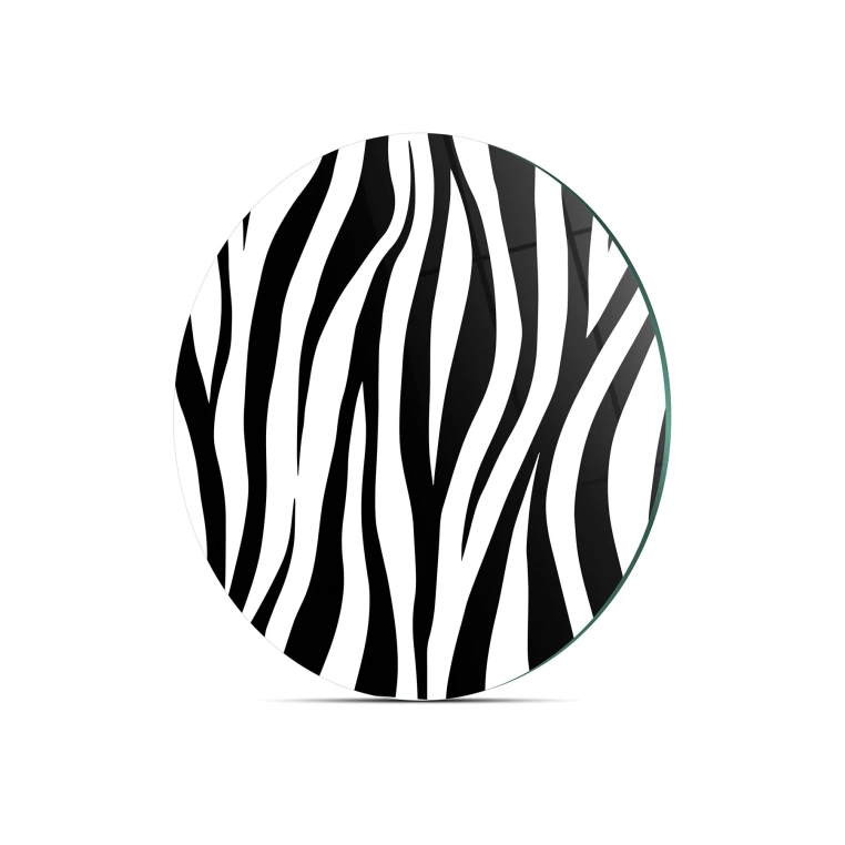 Decovetro Cam Kesme Tahtası Yuvarlak Zebra Desenli 30x30 Cm