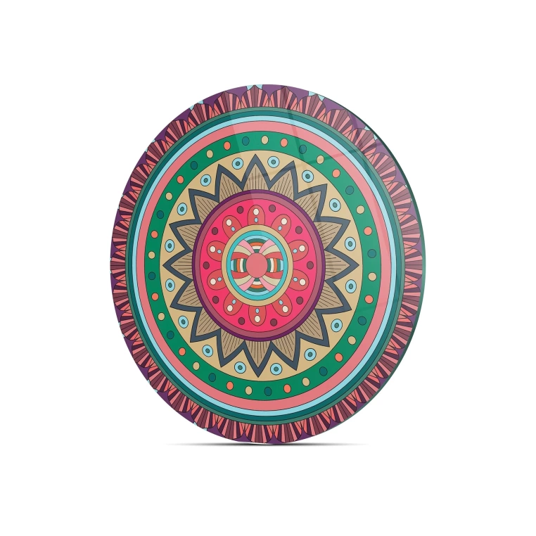 Decovetro Cam Kesme Tahtası Yuvarlak Mandala Desenli