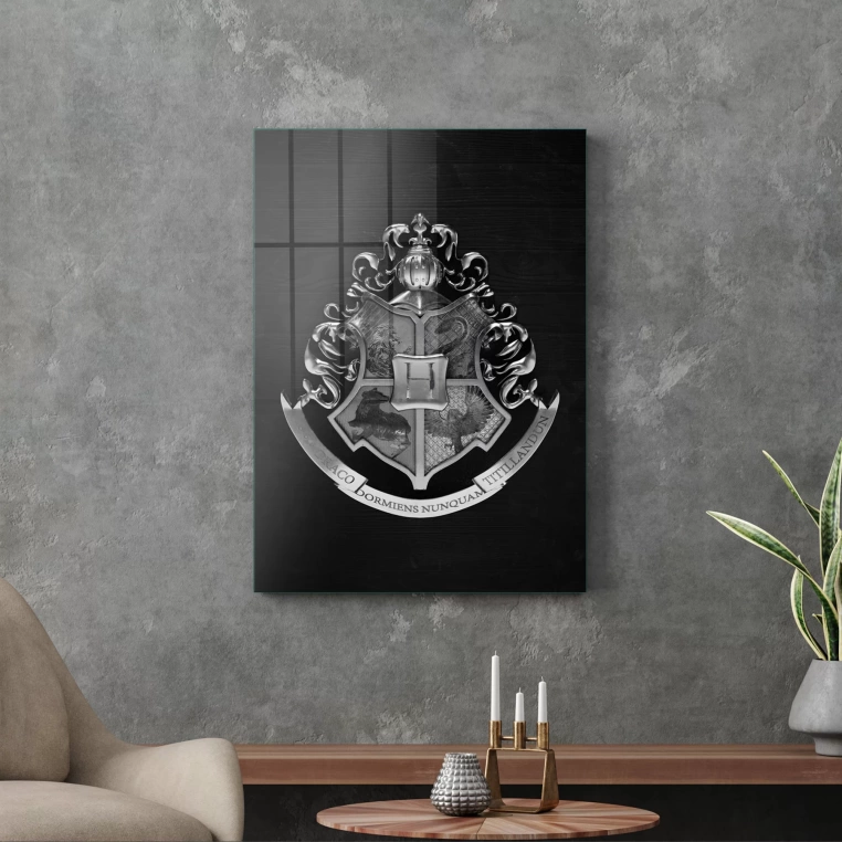 Decovetro Cam Tablo Harry Potter Hogwarts Logo