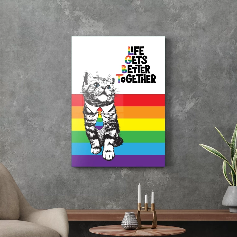 Decovetro Cam Tablo LGBT Cat