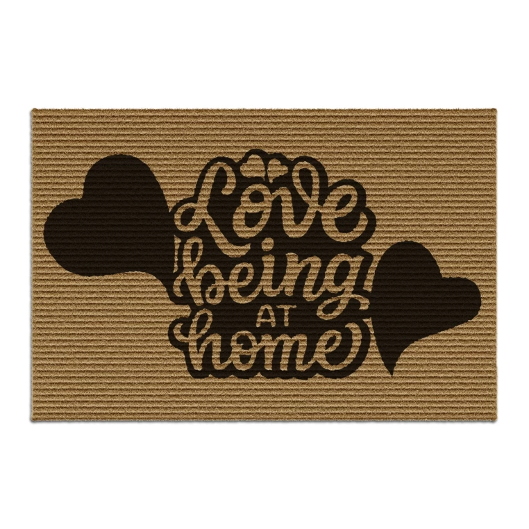 Decovetro Love Home Desenli Kapı Önü Halı Paspas