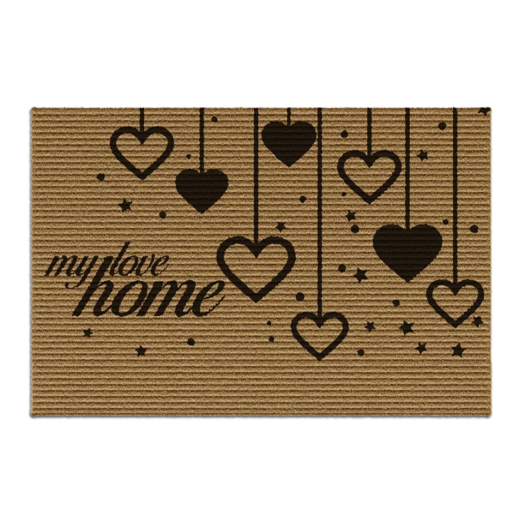 Decovetro My Love Home Desenli Kapı Önü Halı Paspas
