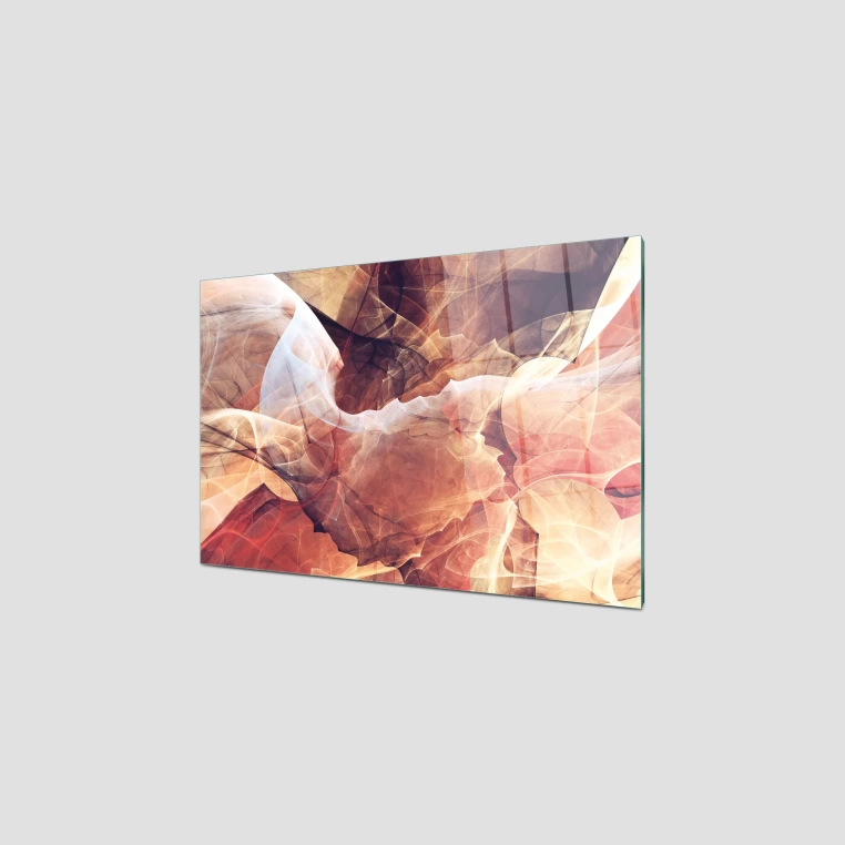 Decovetro Ocak Arkası Koruyucu Cam Kızıl Duman Desenli 76x50cm