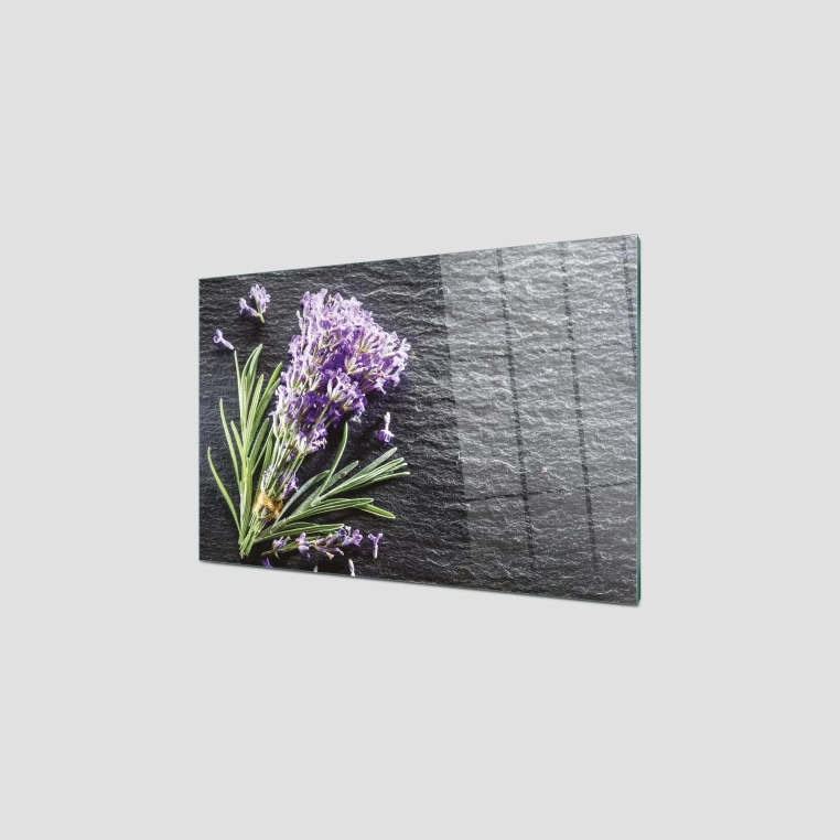 Decovetro Ocak Arkası Koruyucu Cam Lavanta Desenli 76x50cm