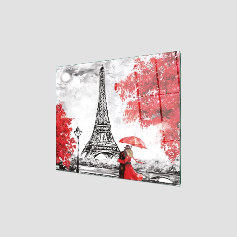 Decovetro Ocak Arkası Koruyucu Cam Love Paris Desenli 60x52cm