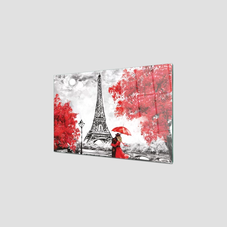 Decovetro Ocak Arkası Koruyucu Cam Love Paris Desenli 76x50cm