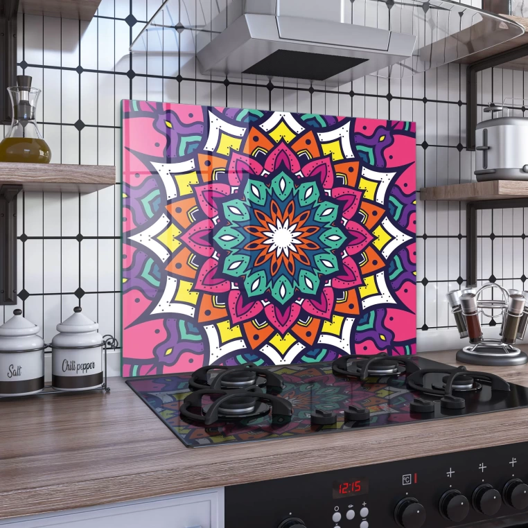 Decovetro Ocak Arkası Koruyucu Cam Mandala 109 60x52cm