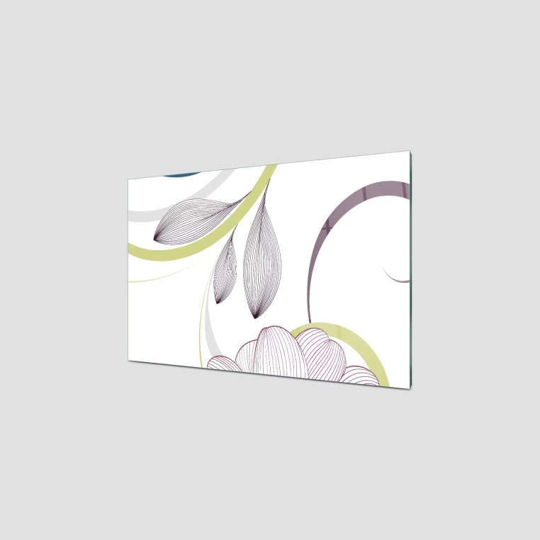 Decovetro Ocak Arkası Koruyucu Çiçek Desenli 76x50cm