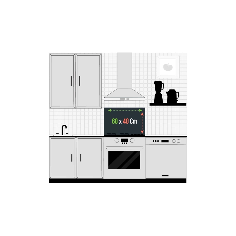 Decovetro Ocak Arkası Koruyucu Cooking Love Desenli 60x40cm