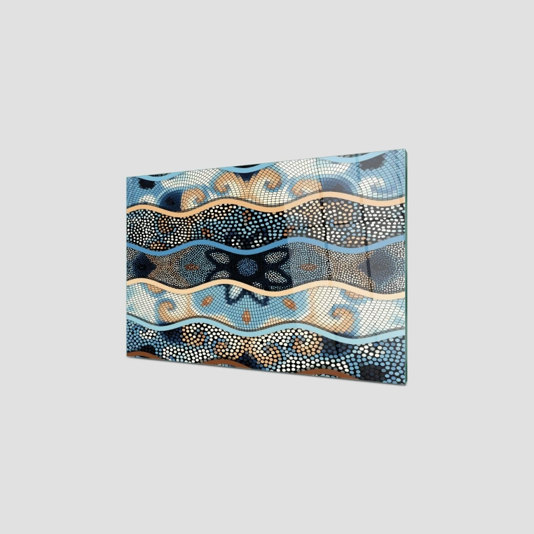 Decovetro Ocak Arkası Koruyucu Dalgalı Mozaik Desenli 60x40cm
